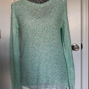 Apt 9 mint green sequined sweater